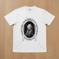 フレンチアンゴラ半袖Tシャツ ルネサンス風モノクロ ホワイト 男女兼用