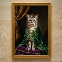 猫（アメリカンショートヘア）のルネサンス風肖像画 A3額装インテリア壁掛け