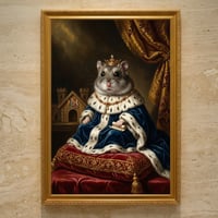 ハムスター（サファイアハムスター）のルネサンス風肖像画 A3額装インテリア壁掛け