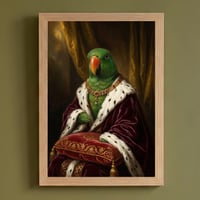 インコ（オオハナインコ）のルネサンス風肖像画 A4額装インテリア壁掛け