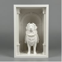バーニーズマウンテンドッグのブックヌーク 3Dプリント 白PLA 本棚インテリア