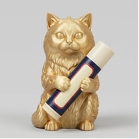 猫（ヒマラヤン）の3Dプリント リップケース シルクゴールド キーホルダー