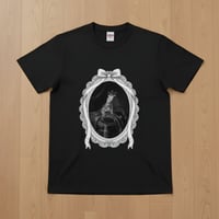 トゲオイグアナ半袖Tシャツ ルネサンス風モノクロ ブラック 男女兼用