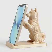 犬（柴犬）のスマホスタンド 卓上 シルクゴールド