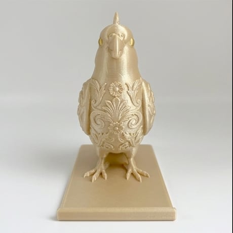 インコ（オカメインコ）のスマホスタンド 卓上 シルクゴールド