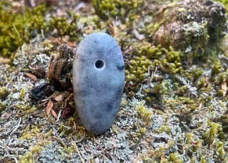 糸魚川翡翠　古代発掘型大珠　黒灰　36mm / Itoigawa Jadeite TAISHU