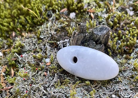 糸魚川翡翠　大珠　白　32mm / Itoigawa Jadeite TAISHU