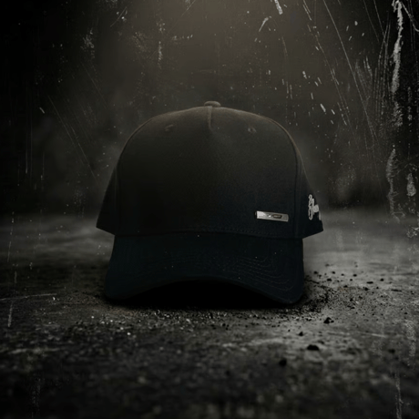 GLORY Metal Plate Curved Visor Cap – Black   G-07