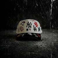USA買付　NEW ERA 9FORTY A-Frame MLB Multi Logo Natural / Black Cap  NE-39
