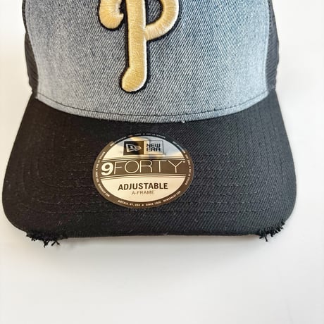 USA買付    NEW ERA PHILADELPHIA PHILLIES WASHED DENIM MESH 9FORTY A-FRAME CAP　 NE-14