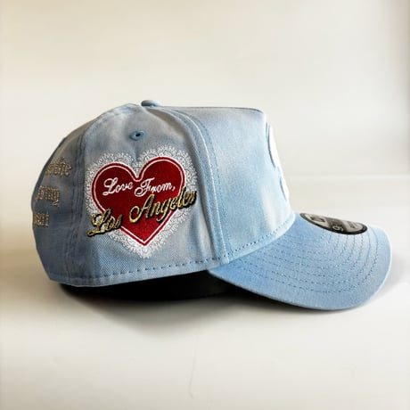 USA買付 NEW ERA 9FORTY A-Frame Los Angeles Dodgers Love Patch Light Blue Cap　　 NE-36