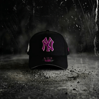 USA買付 NY Cooperstown Collection Purple Gradient Logo 9FORTY A-Frame Cap Black/Pink 　 NE-27