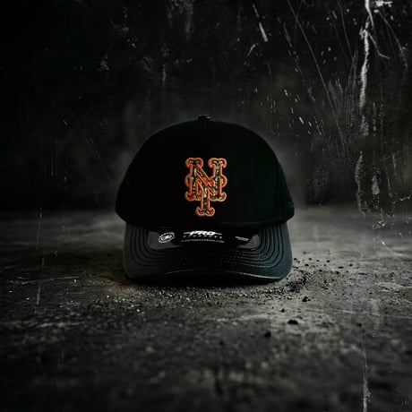 USA買付 PRO STANDARD New York  Mets  Pro Pinch Strapback Black Leather Visor Cap　US-08