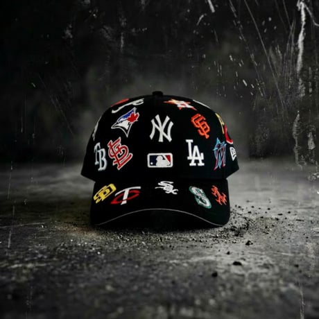 USA買付　NEW ERA MLB All Over Team Logo 9FORTY A-Frame Adjustable Cap NE-47