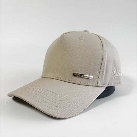GLORY Metal Plate Curved Visor Cap – Beige   G-09