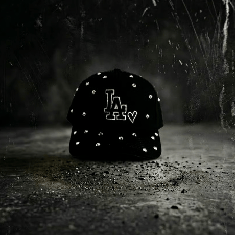 USA買付 NEW ERA 9FORTY A-Frame Los Angeles Dodgers Heart Rhinestone Black Cap　 NE-34