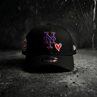 USA買付 NEW ERA 9FORTY A-Frame New York Mets Heart Logo Black Cap　 NE-33