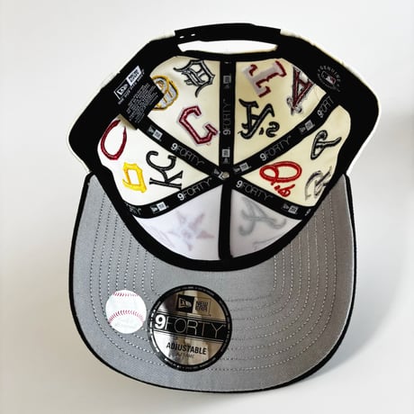 USA買付　NEW ERA 9FORTY A-Frame MLB Multi Logo Natural / Black Cap  NE-39