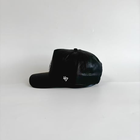 USA買付47 HITCH Los Angeles Dodgers Faux Leather Black Cap　 US-01