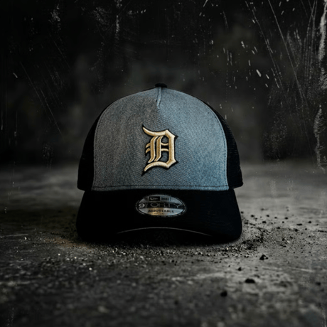 USA買付   NEW ERA DETROIT TIGERS VINTAGE WASHED DENIM MESH 9FORTY A-FRAME CAP 　 NE-13