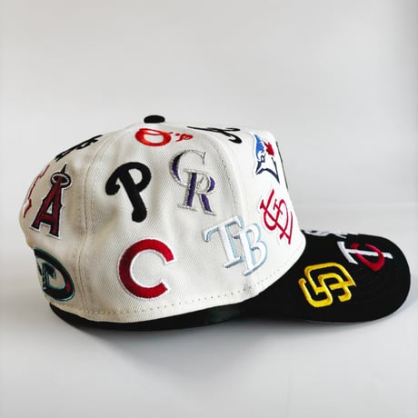 USA買付　NEW ERA 9FORTY A-Frame MLB Multi Logo Natural / Black Cap  NE-39