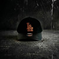 USA買付 PRO STANDARD Los Angeles Dodgers Pro Pinch Strapback Black Leather Visor Cap　US-05