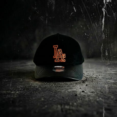 USA買付 PRO STANDARD Los Angeles Dodgers Pro Pinch Strapback Black Leather Visor Cap　US-05