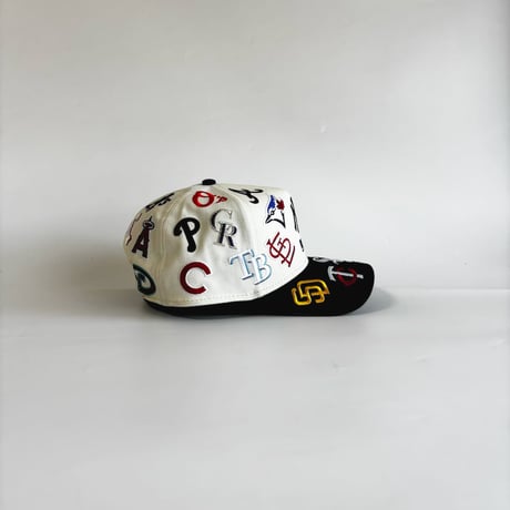 USA買付　NEW ERA 9FORTY A-Frame MLB Multi Logo Natural / Black Cap  NE-39