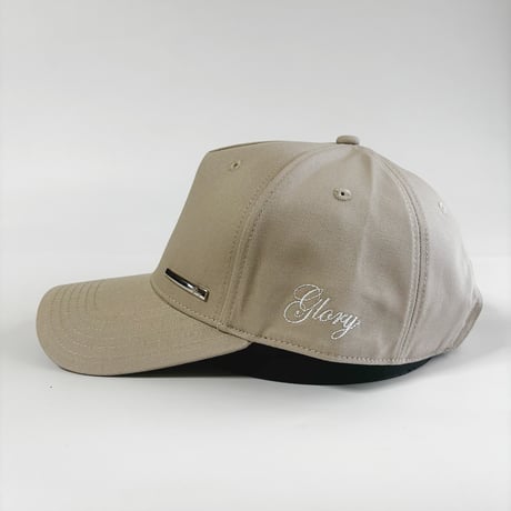 GLORY Metal Plate Curved Visor Cap – Beige   G-09