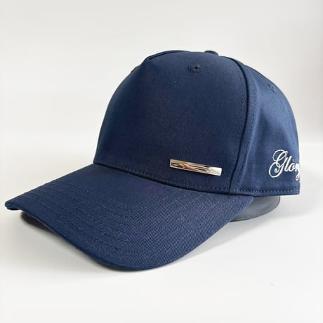 GLORY Metal Plate Curved Visor Cap – Navy   G-08