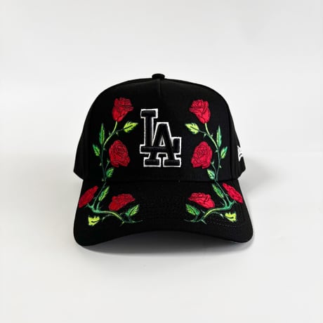 USA買付　NEW ERA Los Angeles Dodgers Rose Embroidery 9FORTY A-Frame Adjustable Cap　 NE-49