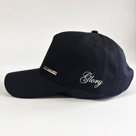 GLORY Metal Plate Curved Visor Cap – Black   G-07