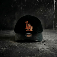 USA買付 PRO STANDARD Los Angeles Dodgers Pro Pinch Strapback Black Leather Visor Cap　US-05