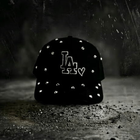 USA買付 NEW ERA 9FORTY A-Frame Los Angeles Dodgers Heart Rhinestone Black Cap　 NE-34