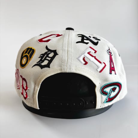 USA買付　NEW ERA 9FORTY A-Frame MLB Multi Logo Natural / Black Cap  NE-39