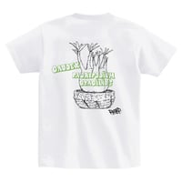 ☆受注生産　ROOTED パキポディウムバックプリントデザインTシャツ　  ホワイト