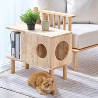 マルチサイドテーブル 木製 天然木 収納付き キャットハウス 猫ベッド 猫家具 おしゃれ ナチュラル NATURAL SIGNATURE