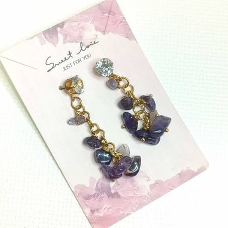 天然石チタンピアス