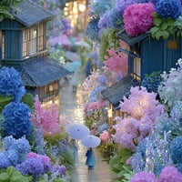 雨ふりの紫陽花通り東-Hydrangea Lane E1【For Mobile】