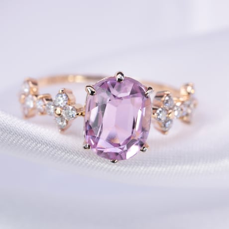 天然クンツァイト18Kリング | Velora Gems & Jewelry