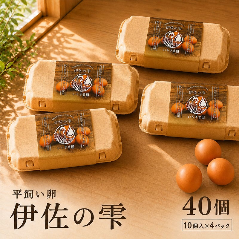 平飼い卵 伊佐の雫 40個（10個入×4パック） | いちき農園オンライン