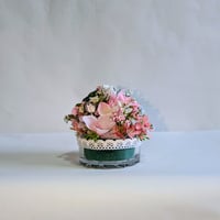 アーティフィシャルフラワー｜小型アレンジ ピンクレース