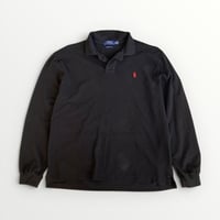 ラルフローレン✨️XXL 長袖ポロシャツ 黒 ボタンレス