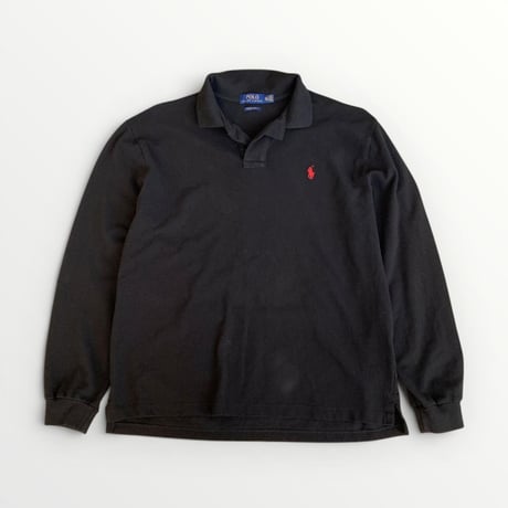 ラルフローレン✨️XXL 長袖ポロシャツ 黒 ボタンレス
