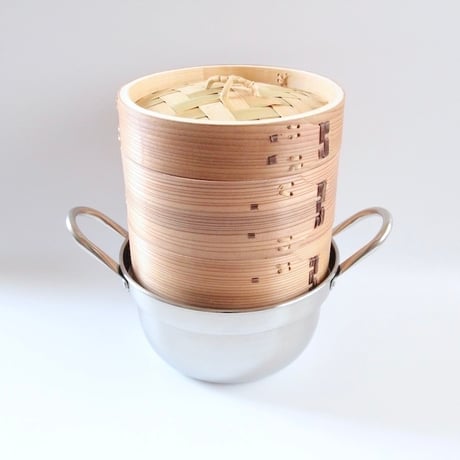 ミニせいろセット（杉せいろ15cm 蓋1個 身2個 お鍋のセット）