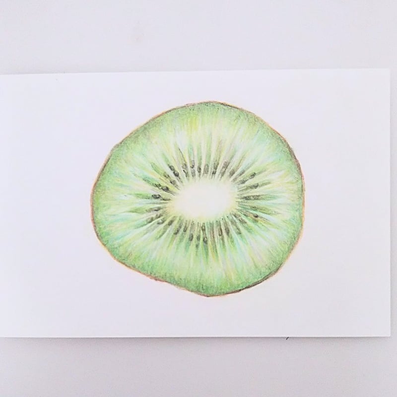 木川かえる 手描きイラスト 原画 カップル ワイン アート 一点物 色鉛筆画 原画 一点物 手描き イラスト キウイ アート ハガキサイズ