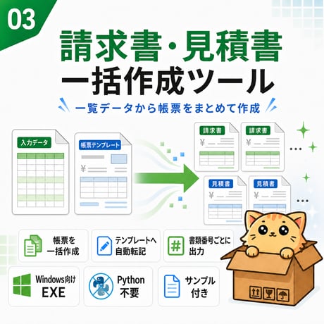 Excel自動化ツール03_請求書・見積書一括作成ツール