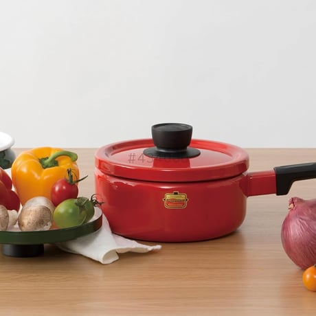富士ホーロー Fuji Horo ソースパン レッド 18cm Solid SD-18S R