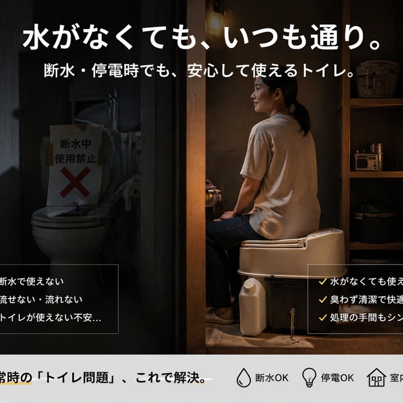 オープンセール！【断水・停電でも使える】水不要◎非常用防災