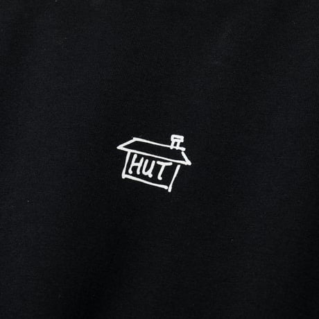 ”HUT“ Tシャツ by Kuchibue Golf Gentleman ブラック×ホワイト
